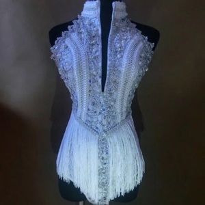 rhinestone bodysuit costume or festival wear